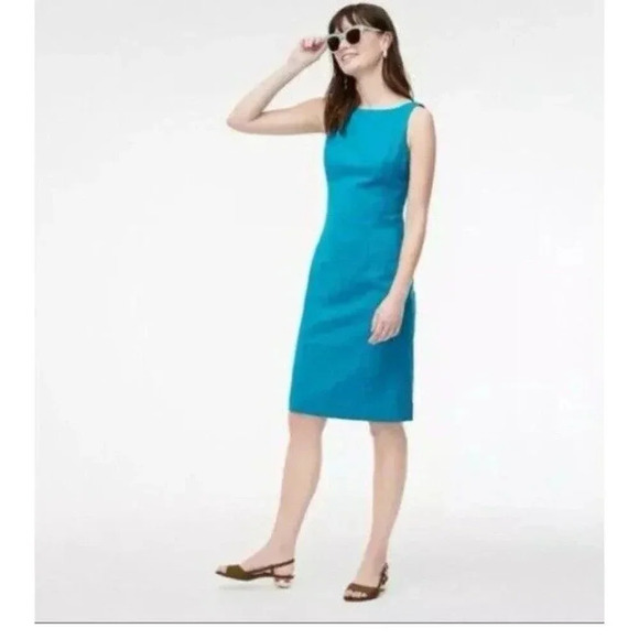 J.Crew Sheath Dress in Colorful Deep Blues Gingham Size 10 Preppy ($198) Classic - Picture 1 of 16